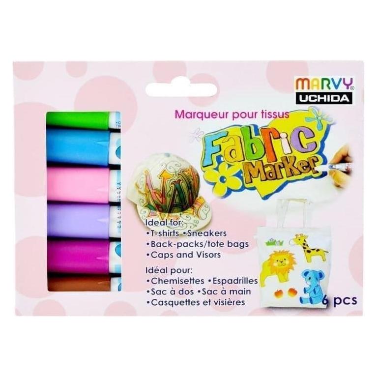 Marvy Marker zum Verzieren heller Stoffe, 6 Farben (58221710)
