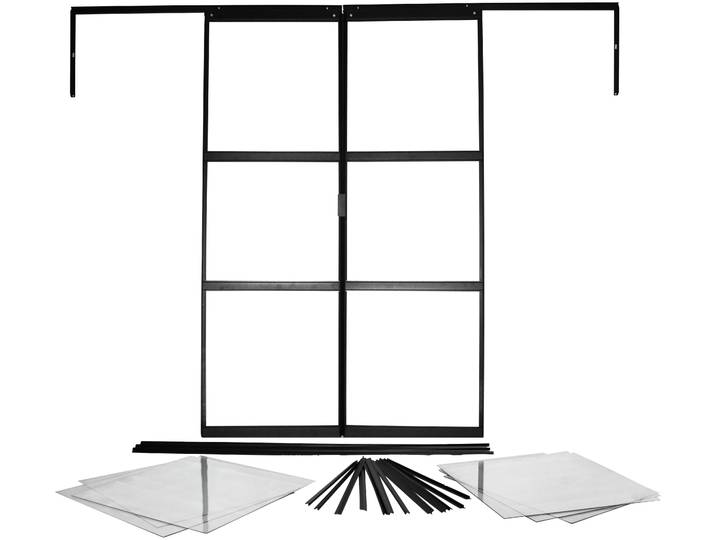 Gewächshaustür VITAVIA Sirius , schwarz, B:122cm, Einscheibensicherheitsglas, Türen, Gewächshaustür, schwarz