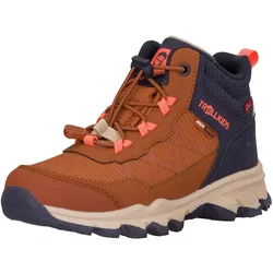 Trollkids Kinder Trolltunga Hiker Mid XT Wanderstiefel - 38 - teak brown/navy/vivid orange/sandstone
