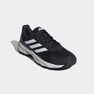 Tennisschuh ADIDAS PERFORMANCE "COURTJAM CONTROL 3", Herren, Gr. 46, schwarz-weiß (core schwarz, ftwr weiß, grau four), Synthetik, Textil, Schuhe, für Hartcourt, All-Court