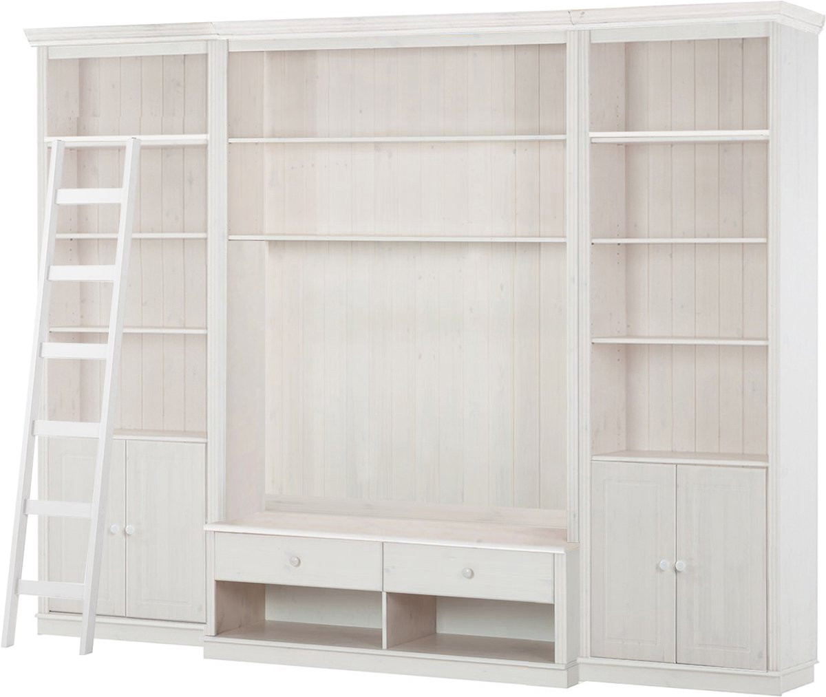 Notio Living Anita Wandmeubel - Tv-lowboard & Ladder - Wit