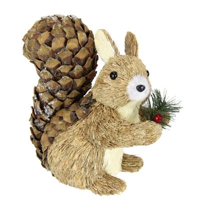 Dekofigur I.GE.A. "Eichhörnchen", beige (natur), B:21cm H:24cm, Bast, Dekofiguren, Aus Bast Tierfigur Statue Herbstdeko Winterdeko Weihnachtsdeko