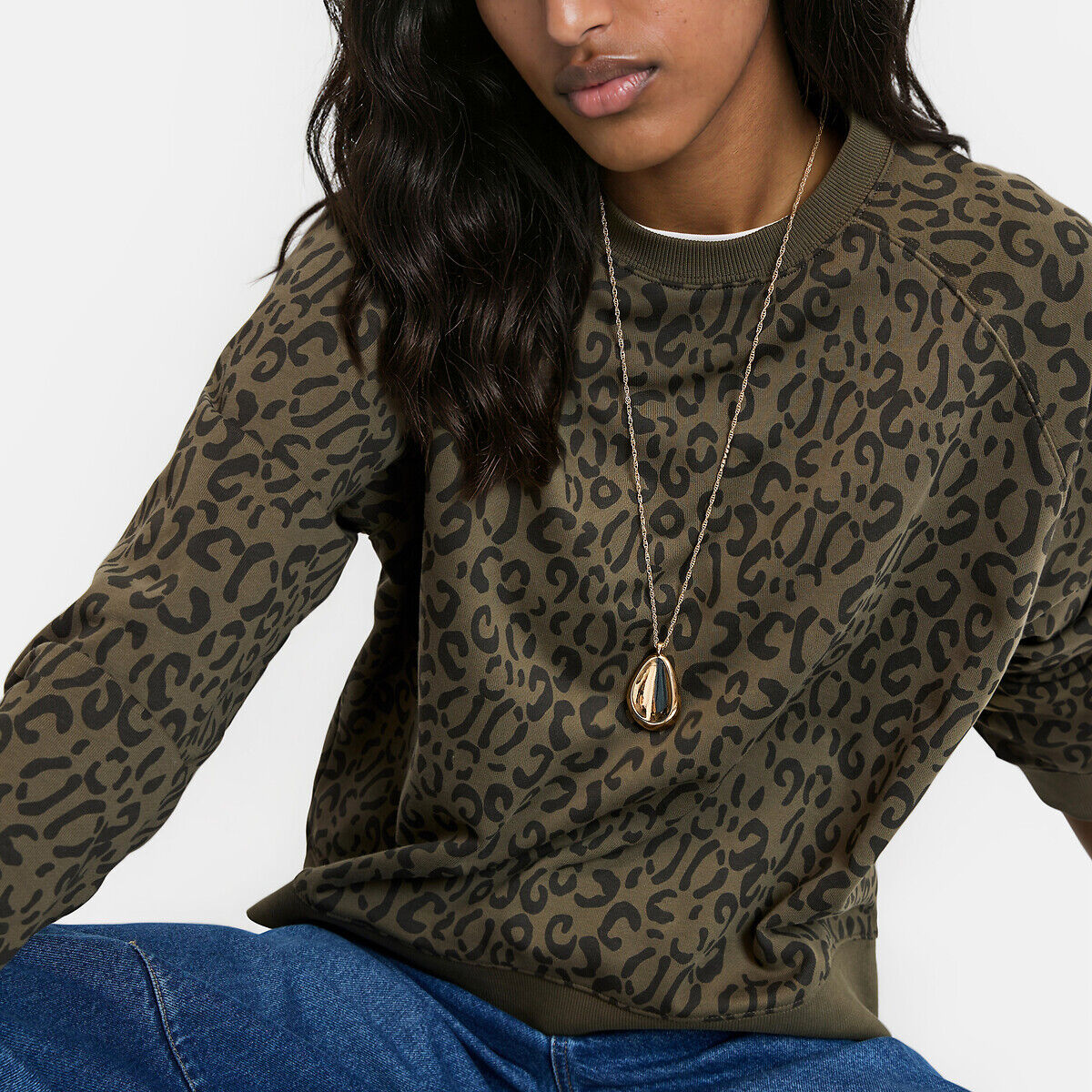 LA REDOUTE COLLECTIONS Sweat col rond imprimé léopard