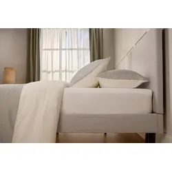 Emma Silken Satin Spannbettlaken | Weiss | 90x200cm