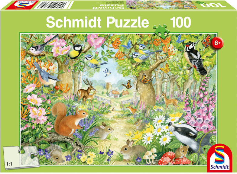 Puzzle 100 pcs Les animaux de la forêt - Schmidt