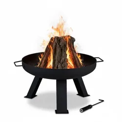 Relaxdays Feuerschale 60 cm Durchmesser Schwarz