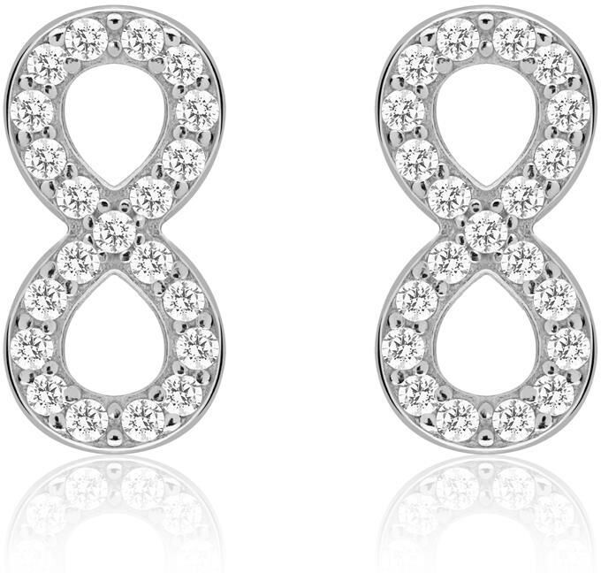 Unique Infinity Ohrstecker 925er Silber Zirkonia silber