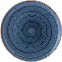 6x Bonna Aura Dusk Gourmet kleiner Teller flach rund 21cm 2,5cm hoch Blau Creme Porzellan ADKGRM21DZ Frühstücksteller Kuchen Brot Geschirr