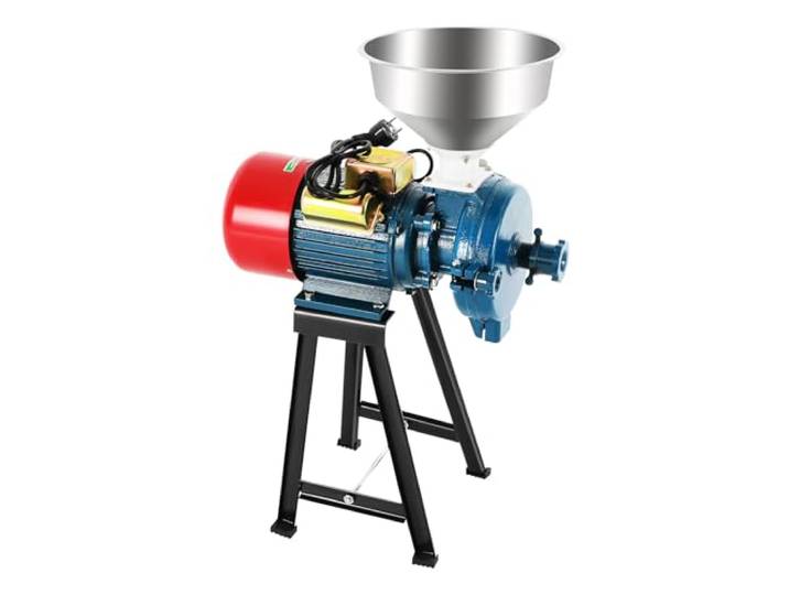 GetreidemüHle 2200W Mit Trichter FüR Reis Weizen Mais Kaffeebohnen Blau FüR GetreidemüHlen SupermäRkte Apotheken Gewerblichen Hause; Elektrische KornmüHle Mit Schleifscheibe Bis 75Kg/H 1400R/Min