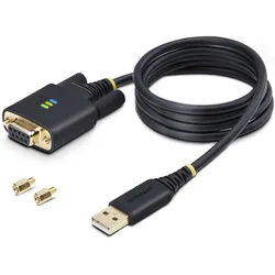 StarTech COM 1m USB Null Modem Kabel COM Retention FTDI USB-A zu RS232 Nullmodemkabel Wechselbare DB (1 m), Schnittstellenkabel