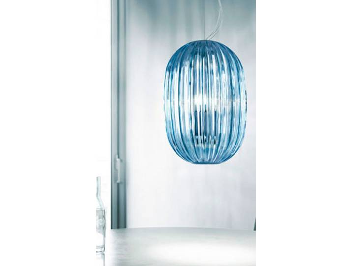 Plass Medium Pendelleuchte Hell Blau 3,2m - Foscarini - Esszimmer - Kunststoff