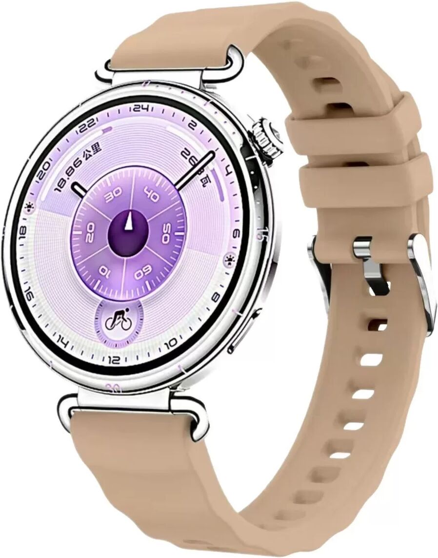 INF Wellenförmiges Silikonarmband kompatibel mit Huawei Watch GT6 — 18mm hautfreundlich, Pin-Schließe (22.5cm x 1.8cm) Rosa