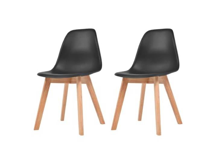 Coespram Esszimmerstühle 2er Set Schwarz Modern Skandinavisch Ergonomische Schalenstühle mit pflegeleichter Sitzfläche und stabilen Massivholzbeinen für Küche und Esszimmer.