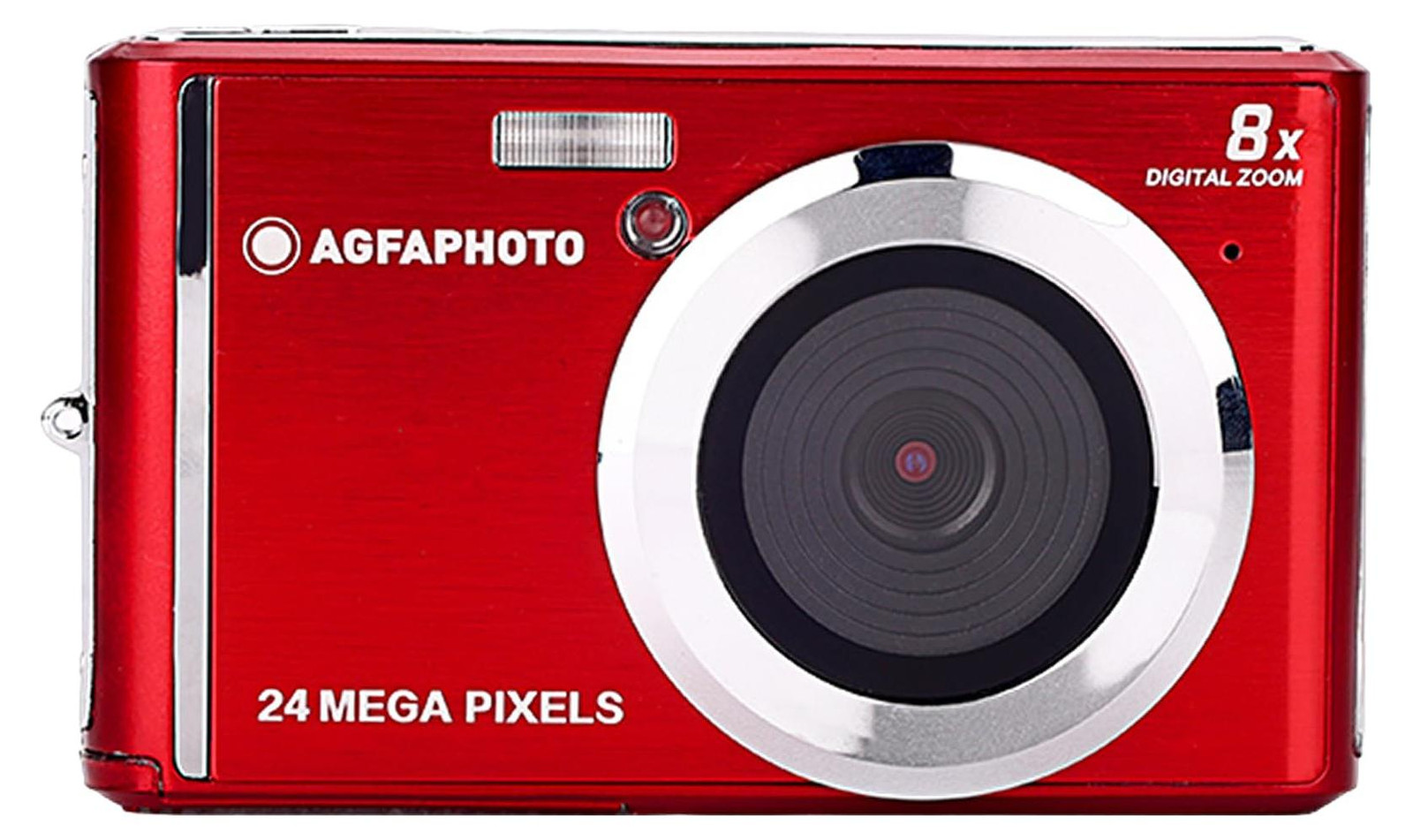 AgfaPhoto Realishot DC5500 Compacte digitale camera, 24 MP, 2,4 inch LCD-scherm, 8x digitale zoom, HD 720p video, Rood