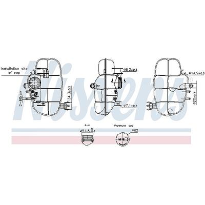 Nissens Ausgleichsbehälter, Kühlmittel [Hersteller-Nr. 996237] für Vauxhall, Opel