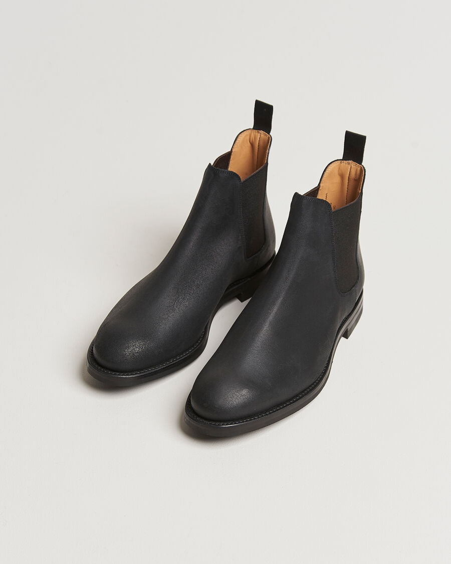 Crockett & Jones Chelsea 5 Black Rough-Out Suede men EU41 Sort