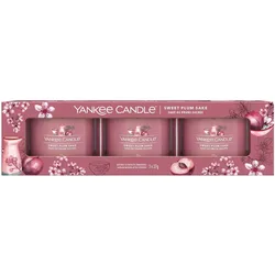 Sweet Plum Sake 37g Glasvotivkerze 3er Pack