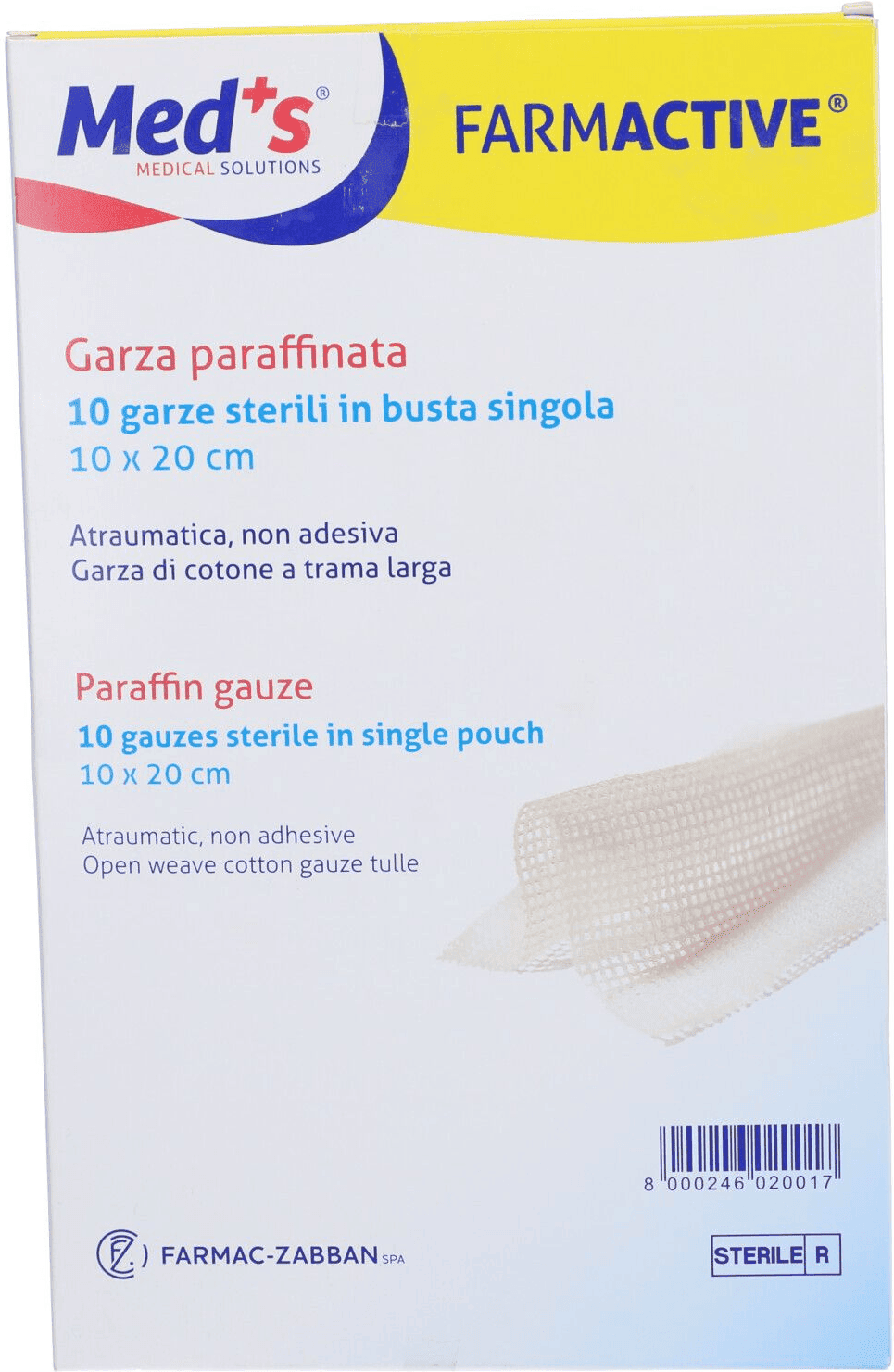 FARMAC-ZABBAN SpA GARZA PARAFFINATA 10X20CM