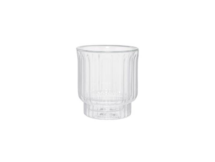 Verre à latte rainuré avec double paroi CHiATO, 300 ml – transparent
