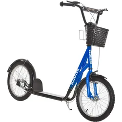 KINDERROLLER Scooter Tretroller mit Bremse Korb höhenverstellbar Gummi Blau