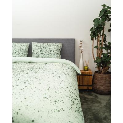 Bettwäsche KAYORI "Shima", grün, B/L: 155cm x 220cm, 1 Stk., 1 Stk., Mako-Satin, B/L: 80cm x 80cm, 2 Stk., Mako-Satin, Obermaterial: 100% Baumwolle, Bettwäsche, Bettwäsche, Hergestellt aus GOTS-zertifizierter Bio-Baumwolle