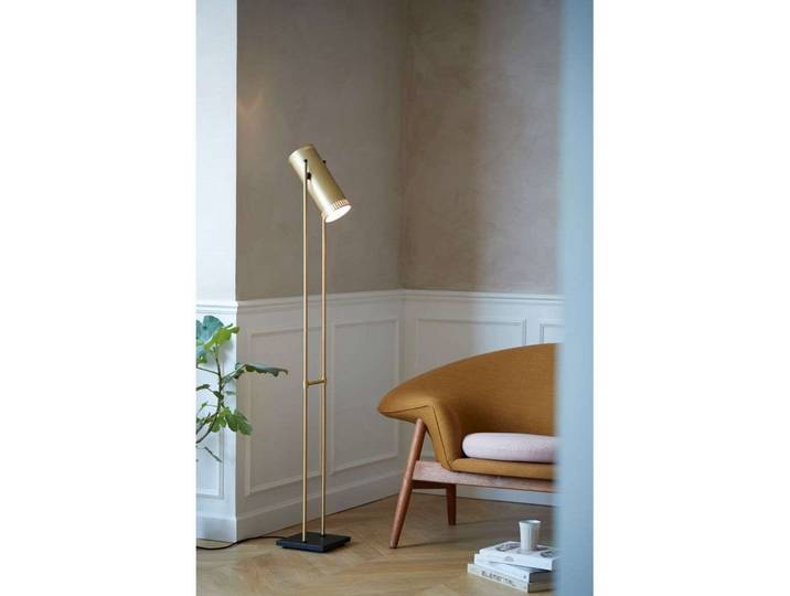 Trombone Stehleuchte, messing, Höhe 135,6 cm - Warm Nordic - Wohnzimmer - Design - Metall