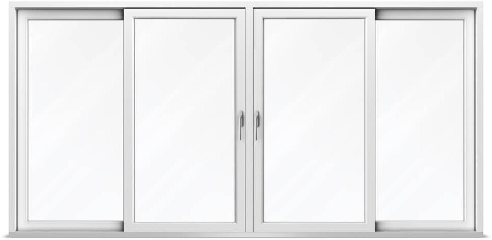 aluplast Baie vitrée 4 mètres, baie soulevante-coulissante, pvc, IDEAL 4000, blanc, 2 vantaux, 4000 x 2010 mm, configuration personnalisée