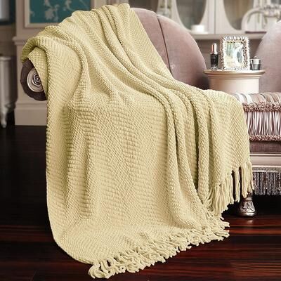 Home Soft Things Knitted Tweed Couch Throw
