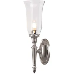 Wandlampe Leuchte Fackellampe Glas klar LED Badezimmerlampe Flurleuchte silber