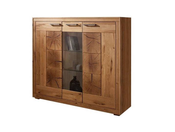 Main Möbel Highboard Highboard 150x135 cm Danzig Wildeiche geölt