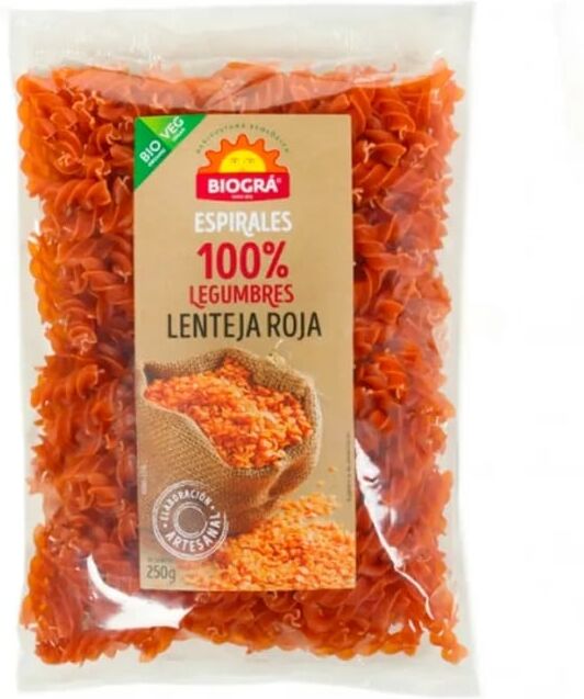 Biogra Espirais de Lentilhas Vermelhas Bio 250g