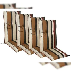 4x Hochlehner Polsterauflage 123x50cm Stuhlkissen Sesselauflage Sitzpolster