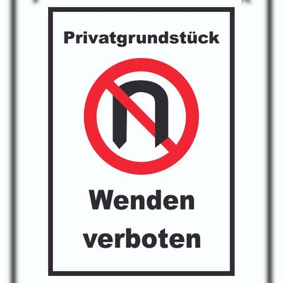 HB-Druck Privatgrundstück Wenden verboten Schild A1 (594x841mm)
