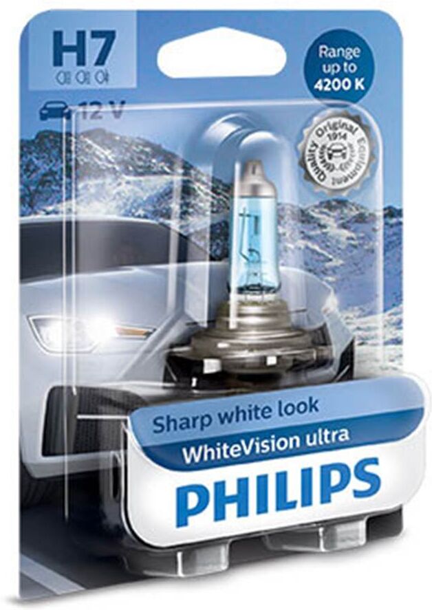 Lâmpada h7 Philips whitevision ultra 12v 55w 1pc
