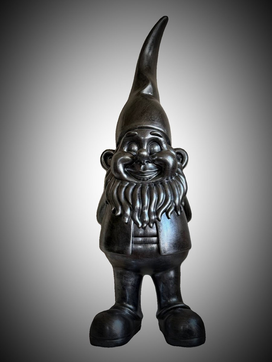 Goodyz Funserie Kabouter decoratie - Zilver - Hoogte: 100 cm
