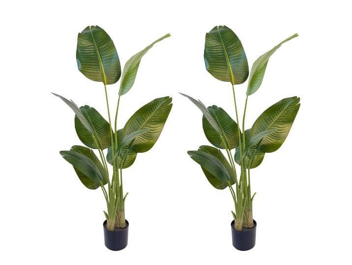 Strelitzie künstlich mit Topf 160 cm 2er Set