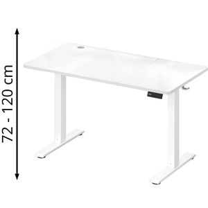 Vasagle Schreibtisch LSD312WZ03, weiß / weiß, elektrisch höhenverstellbar, 120 x 72-120 x 60 cm