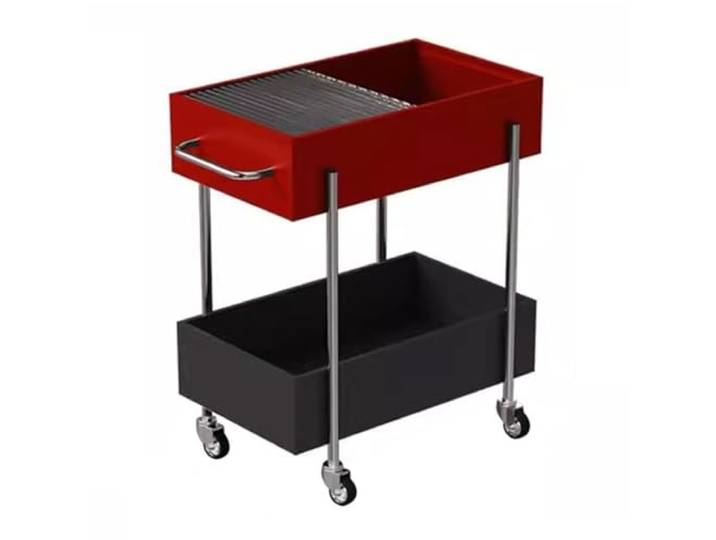 Couchtisch im Landhausstil Wohnzimmerwagen, mehrschichtiges Lagerregal(Red)