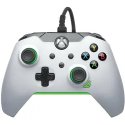 PDP Wired Controller (PC, Xbox One S, Xbox Series S, Xbox Series X), Gaming Controller, Grün, Weiss