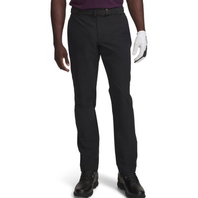 Golfhose UNDER ARMOUR "UA MATCHPLAY TAPERED PANT", Herren, Gr. 33, Länge 34, schwarz (schwarz, weiß), Obermaterial: 71% Elastomultiester, 29% Polyester, Hosen, für Golf und sportliche Aktivitäten, mit Tapered-Schnitt