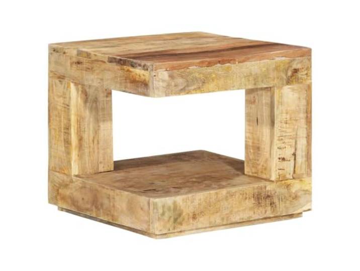 TEKGHUT Couchtisch 45x45x40 cm Massivholz Mango, Beistelltisch Wohnzimmer Massives Mangoholz, Retro-Design, Landhaus-Stil, vielseitig nutzbar, robuste Tischplatte