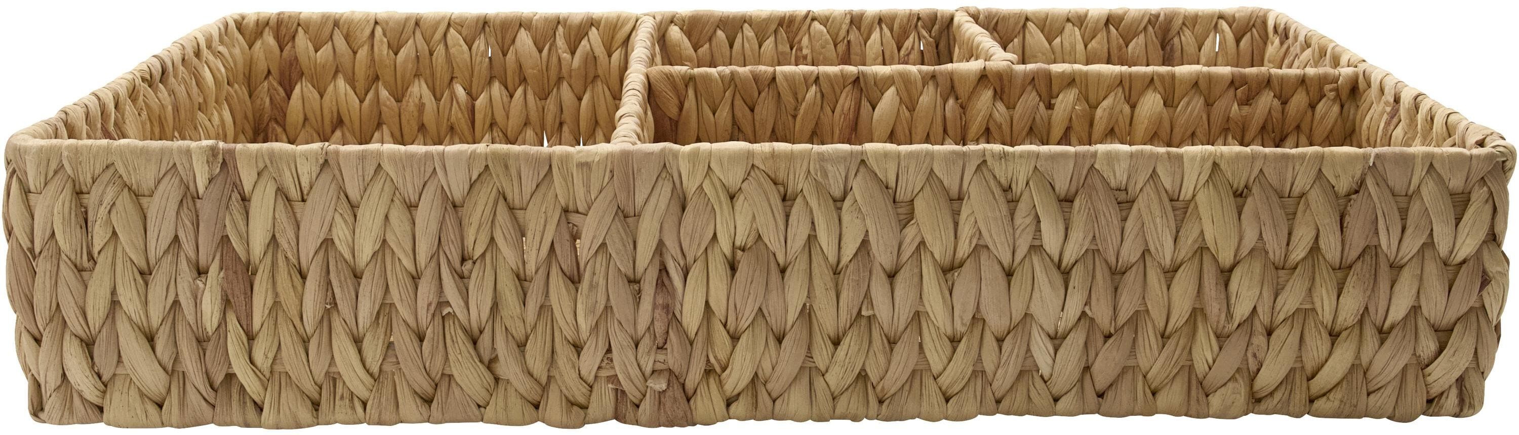Aufbewahrungskorb "House Doctor Nature 50 x 10 x 30 cm", braun, B:50cm H:10cm T:30cm, Geflecht Wasserhyazinthe, Aufbewahrungsboxen, Aufbewahrungskorb braun 1 Stk., B/H/T: 50cm x 10cm x 30cm