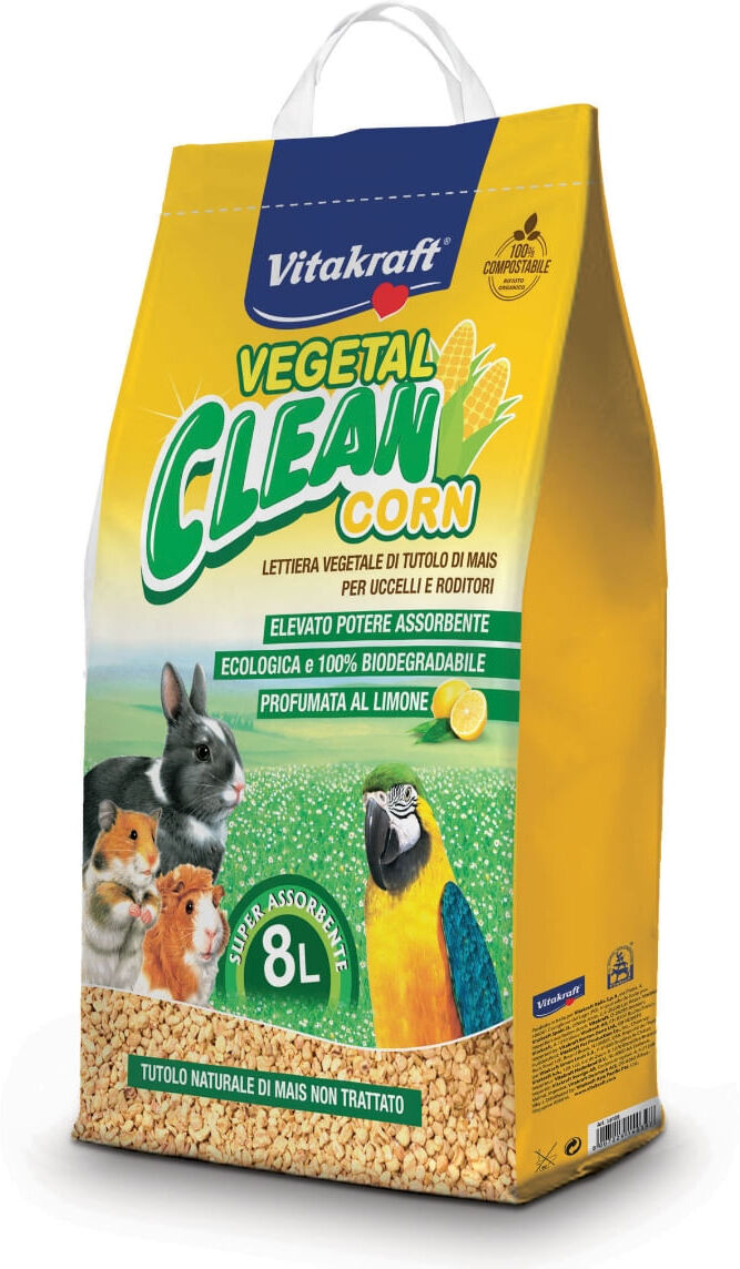 Vitakraft Vegetal Clean Corn Lettiera per Roditori e Uccelli 8L