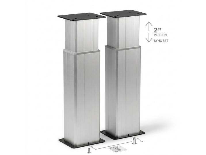 LMG Germany Tischgestell Tischsäule höhenverstellbar, 20x16cm, Höhe: min 64 cm max. 112 cm (2-St), elektrisch höhenverstellbar, Schwerlastfähig, 2-stufig, flüsterleise