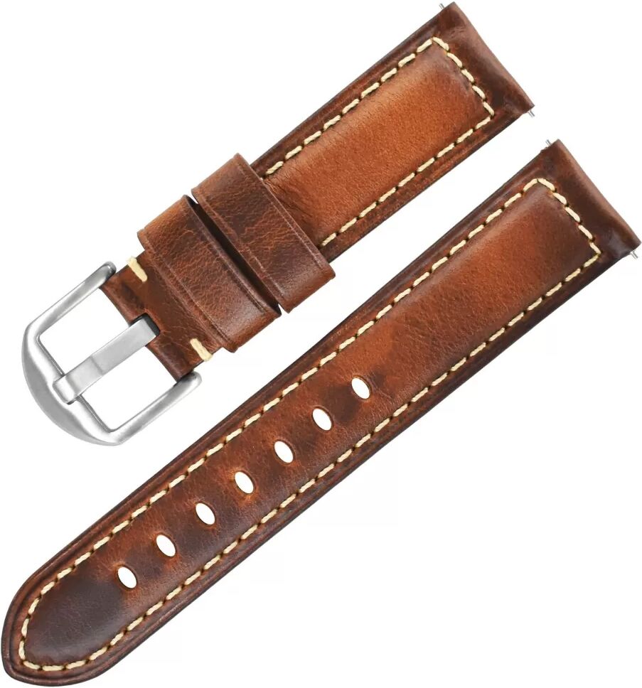 INF Italienisches Leder Uhrenarmband - Gelbbraun, 22mm