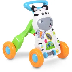 Moni Laufwagen kleines Zebra SL83007 klappbar Melodien Schiebegriff verstellbar blau