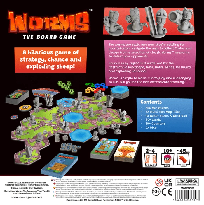 Worms: The Board Game - Competitive Strategy Game, Ages 8+, by Mantic Games