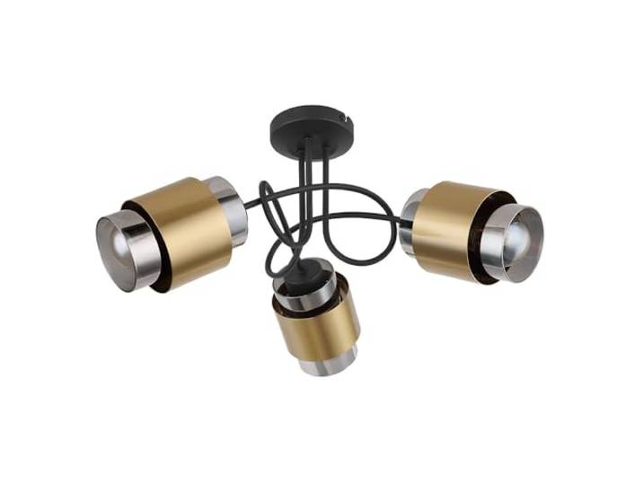 GLOBO Deckenleuchte Deckenlampe Messing Schwarz Glas Rauchfarbe D 50 cm verstellbar