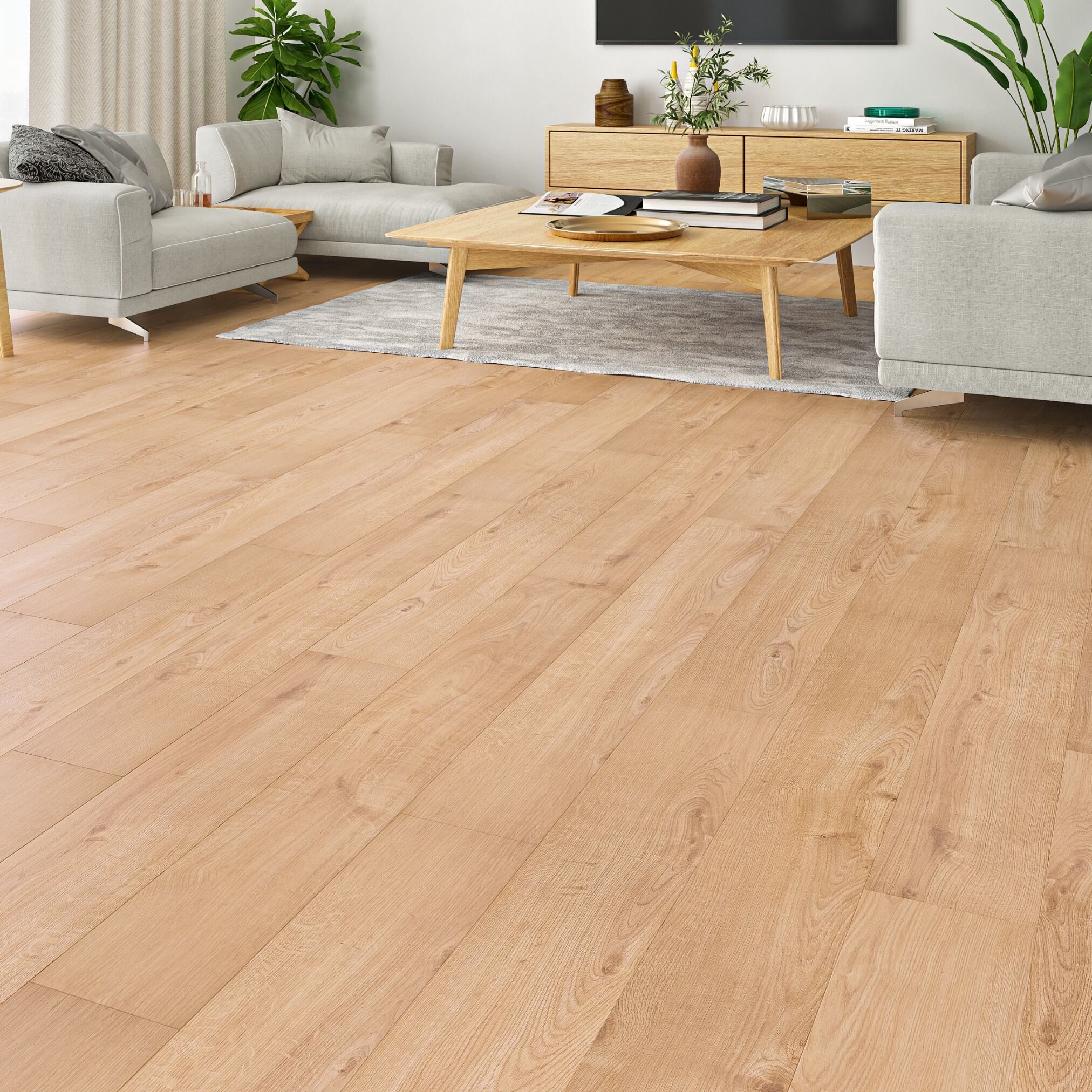 Luxury Flooring 20.99m² - Light Luxe 12mm Maple Oak Laminate Flooring - Water Resistant