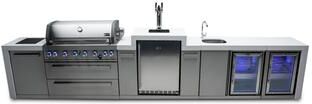 Mont Alpi MAi805-DKEGBEVFC Deluxe Stainless Steel Modular Outdoor Kitchen Island Gas Grill with Beverage Center + Kegerator